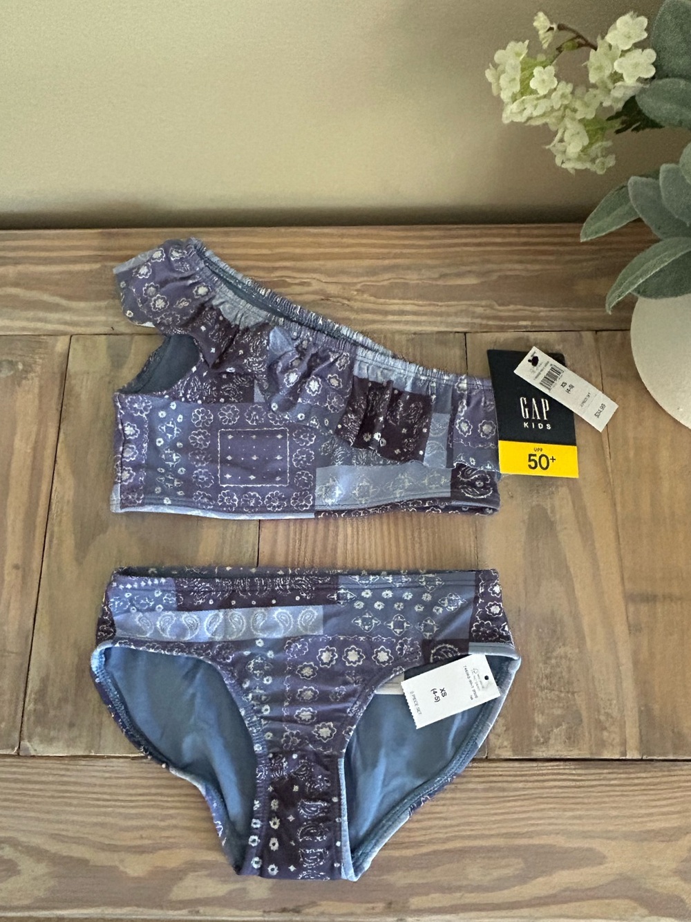 GAP Kids Two-Piece Bikini Bottoms in Blue and White Bandana Print 🆕☀️